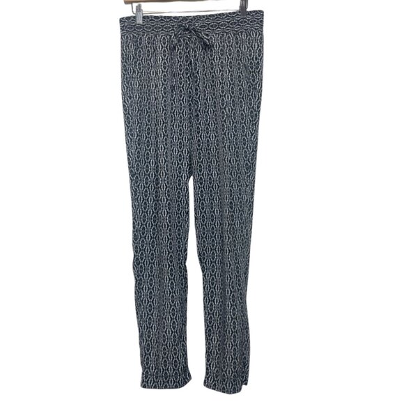 Trucco Pants - TRUCCO | Women's Blue and White Geometric Print Loose Fit Casual Pants | Size L